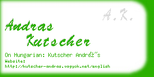 andras kutscher business card